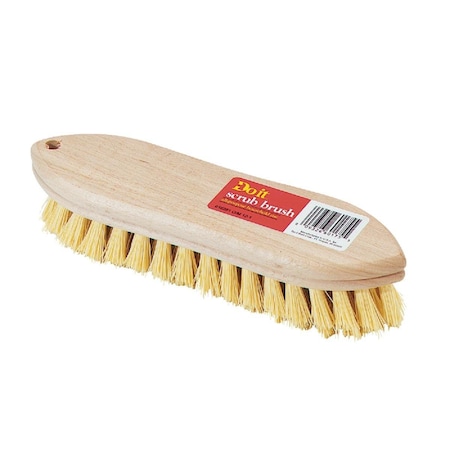 All-Source 9 In. Crimped White Polypropylene Bristle Hardwood Scrub Brush 89626